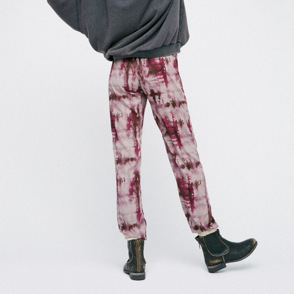 NWT Rare Woo LA ARTS DISTRICT Boutique Edgy Boho Tie Dye Cotton Lounge Pants XS